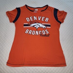 NFL Team Apparel Signed Denver Broncos T Shirt Women L Colorado Football Orange